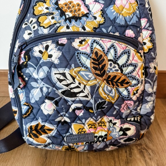 Vera Bradley Lighten Up Sling Backpack Charmont Meadow Gray - Picture 2 of 10